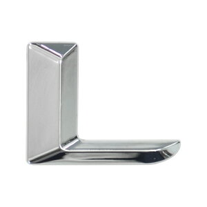 【DM便発送可】 emb-bz23-l (英語=L) アルファベット 3D クロームエンブレム ベンツ風フォント 両面テープ付 (カーアクセサリー カスタム パーツ 立体的 メッキパーツ ドレスアップ)