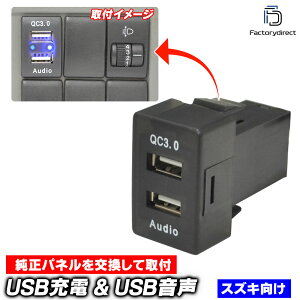 yszusb-sz2-h (40mm) SUZUKI XYLԌn USBʐM̓|[g & QC3.0 USB}[d|[g (Type-A USB2.0[q) 󂫃|[gLp ( XCb`pl XCb`z[Jo[ USB HDMI