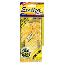 【期間限定 お試し価格】Exotica Freshener(エキゾチカフレッシュナー)ex-pt1-2205 ガーデニア(10413)EXOTICA エキゾチカ ヤシの木型 エアフレッシュナー 芳香剤 吊り下げペーパータイプ (正規輸入品)(車 吊り下げ くちなし お花 フレグランス いい香り)