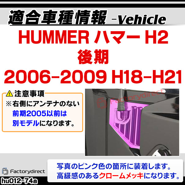 楽天市場】ri-hu012-74a サイドベント用 HUMMER ハマーH2 (後期 2006