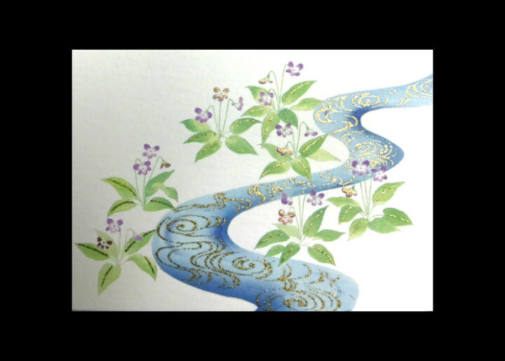 楽天市場 はがき 桜 春 和紙 葉書 和風 イラスト 花うたげ Fps 507 すみれ ３枚入り 季節 絵葉書 お返し 挨拶状 御礼状 ハガキ 入学 新学期 新年度 転任 引っ越し ポストカード 福井朝日堂 京都 退職挨拶状 転勤挨拶状 転勤はがき 退職はがき 事務所移転 父の日 母の日