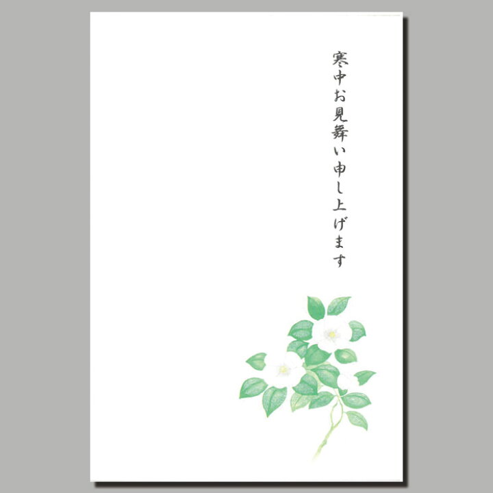 楽天市場 喪中 はがき 寒中見舞い 葉書 年末 年始 ハガキ 和紙 和風 冬 イラスト ポストカード 無料 年賀欠礼 年賀状 御礼 挨拶状 Fps 601a 白椿 しろつばき 定型文付き 福井朝日堂 F A Greetings