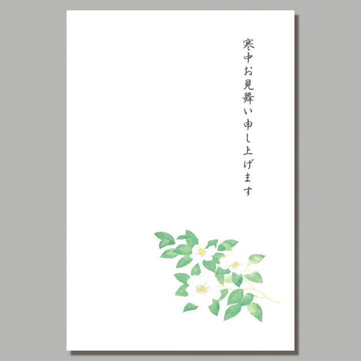 楽天市場 喪中 はがき 寒中見舞い 葉書 年末 年始 ハガキ 和紙 和風 冬 イラスト ポストカード 無料 年賀欠礼 年賀状 御礼 挨拶状 Fps 602a 山茶花 さざんか 定型文付き 福井朝日堂 京都 F A Greetings