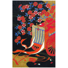 クリスマスカード 和風 グリーティングカード メッセージカード 和紙【F20-658s】御所車 多目的 ウェディングカード バースデーカード ニューイヤーカード 春節 旧正月 バレンタイン 婚礼 挨拶状 冬 ポストカード 福井朝日堂 京都