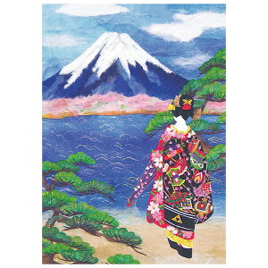 クリスマスカード ニューイヤーカード 春節 旧正月 バレンタイン メッセージカード 和紙 クリスマスカード 和風 【F20-592】舞妓 富士山 グリーティングカード 多目的 メッセージカード 和紙