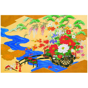 クリスマスカード ニューイヤーカード 春節 旧正月 クリスマスカード 和風 【F30-05s】花車 グリーティングカード 多目的 メッセージカード 冬 福井朝日堂 京都