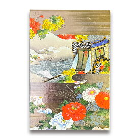 朱印帳 集印帳 御城印 送料無料 納経帳 和紙 和柄【FSY-03 御所車】お正月 初詣 奉書紙 蛇腹 じゃばら 神社 寺 巡り 駅スタンプ スタンプラリー 御所車 牡丹 紅葉 古典名画 旅行 和綴じ おしゃれ かわいい クリスマス 京都 福井朝日堂