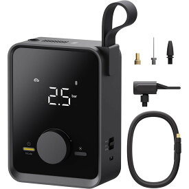 HOTO エアポンプ Pro 12V 電動 空気入れ 充電式 空気抜き 大容量バッテリー 圧力測定 入れすぎ防止 自動停止 LEDライト 冷却 4種類ノズル 誕生日プレゼント 男性 父 彼氏 プレゼント 父の日 車 自転車 バイク ボール アウトドア ボード 電動空気入れ タイヤ 空気ポンプ