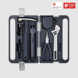 HOTO 3.6V ドライバーツールセット 工具セット ホームツールセット 電動ドライバー 10本ビット 3段トルク調整 LEDライト マグネット式 ネイルハンマー ゴムヘッド ラジオペンチ モンキーレンチ オートロックメジャー 誕生日プレゼント 男性 父 彼氏 プレゼント 父の日