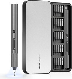 HOTO 25in1 電動ドライバーセット ADV 25本精密ビット 2段トルク LEDライト搭載 多機能 軽量 コンパクト 電動 手動 兼用 回転切り替え 滑り止めボディ 磁化エリア内蔵 高耐久性 Type-C充電 DIY作業 家電修理