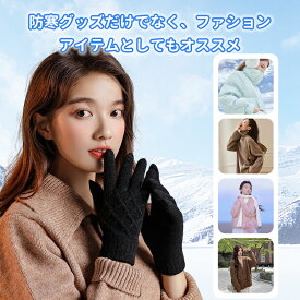 手袋 レディース 冬 スマホ対応 防寒 ふわふわ裏起毛 ニット手袋 タッチパネル対応 女性用手袋 ニットグローブ 厚手 防寒手袋 防寒グローブ スマホ 手袋 レディース てぶくろ 柔らかい おしゃれ 自転車 通勤 通学 フリーサイズ