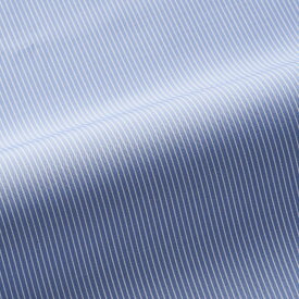 【送料無料】［国内縫製］トーマスメイソン(Thomas Mason)で作る オーダーメイド シャツ/ブルー-ストライプ ビジネス ドレスシャツ 婚活 モテシャツ オーダーシャツ 紳士 ギフト 5568 クールビズ