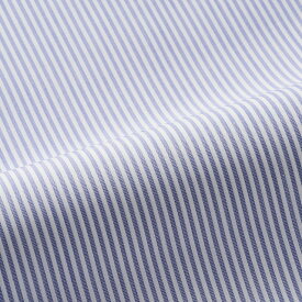 【送料無料】［国内縫製］トーマスメイソン(Thomas Mason)で作る オーダーメイド シャツ/ブルー-ストライプ ビジネス ドレスシャツ 婚活 モテシャツ オーダーシャツ 紳士 ギフト 5570 クールビズ