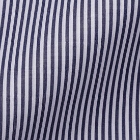 【送料無料】［世界最高品質］トーマスメイソン(Thomas Mason)で作るオーダーシャツ メンズ ビジネス ドレスシャツ ロンドンストライプ-ネイビー 長袖 707 父の日 母の日 クールビズ