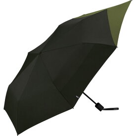 Wpc. [UX BACK PROTECT FOLD] ブラック×カーキ mini UVカット折りたたみ雨傘(男女兼用)