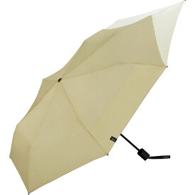 Wpc. [UX BACK PROTECT FOLD] ベージュ×オフ mini UVカット折りたたみ雨傘(男女兼用)
