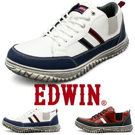EDWIN 靴 スニーカー メンズ 軽量 幅広 4e サイドゴア メンズニーカー 横ゴム ゆったり おしゃれ 紳士靴 エドウィン EDWIN edm639｜正規販売店