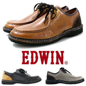 メンズシューズ 本革 カジュアル チロリアンシューズ 革靴 おしゃれ 紐靴 紳士靴 エドウィン EDWIN EDM705