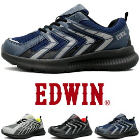 メンズ スニーカー 幅広 6E ウォーキングシューズ 強撥水 軽量 通気 紐靴 紳士靴 エドウィン EDWIN edw61