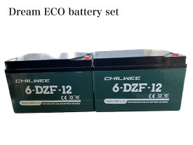 【即納】電動シニアカー ドリームエコ用ダブルバッテリー セット 12V×2基 24V セルフ交換 修理 予備バッテリー