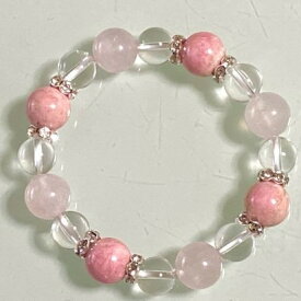 パワーストーン ブレスレット 天然石 ピンクインカローズ 12ミリ ローズクォーツ ハンドメイド アクセサリー プレゼント 女性 男性 ギフト 運気 幸運 オリジナル メンズ レディース