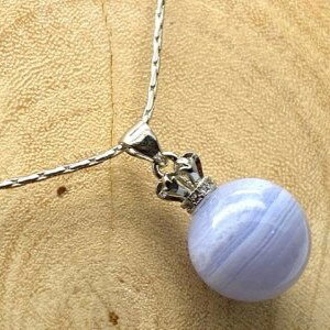 ブルーレースアゲート ネックレス パワーストーン 天然石 王冠 丸玉 スライドピン プレゼント 女性 アクセサリー ギフト 運気 幸運 オリジナル メンズ レディース