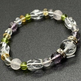 パワーストーン ブレスレット 天然石 天使彫水晶 ラベンダーアメジスト ペリドット ローズクォーツ プレゼント アクセサリー 女性 男性 ハンドメイド ギフト 運気 幸運 オリジナル メンズ レディース