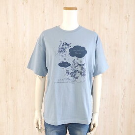 わちふぃーるど プレーンTシャツ A-BABY花 グレイッシュブルー（M/L【在庫限り】）[中国製]