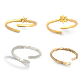 Palnart Poc ストッパーリング 指輪 (槌目SV／槌目GD／星／花) 9号ベースフリーサイズ [日本製] Brough Superior パルナートポック