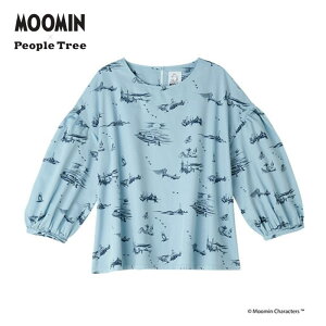 People Tree × Moomin �I�[�K�j�b�N�R�b�g�� �o���[���X���[�u �u���E�X �u���[�~���p�p�C�֍s���v �u���[�n (M�^L)