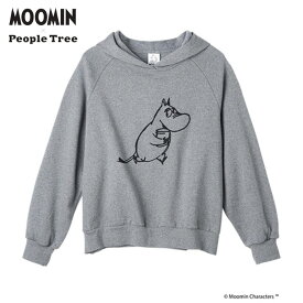 People Tree × Moomin オーガニックコットン裏起毛パーカー 『ムーミン』グレイメランジ