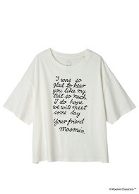 People Tree × Moomin オーガニックコットンビッグTシャツ・ムーミンの手紙・エコホワイト・Mサイズ