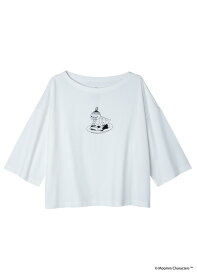 People Tree × Moomin オーガニックコットンビッグTシャツ 『リトルミイとトースト』 エコホワイト Mサイズ