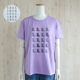 【在庫限り】わちふぃーるど ドライTシャツ P-CAT（M・ラベンダー／L・アクア／F・アクア）[中国製]