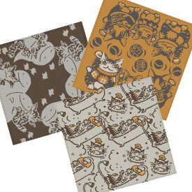 わちふぃーるど 三重ガーゼハンカチ（おふろ猫／運まねき／フール布団）[日本製]