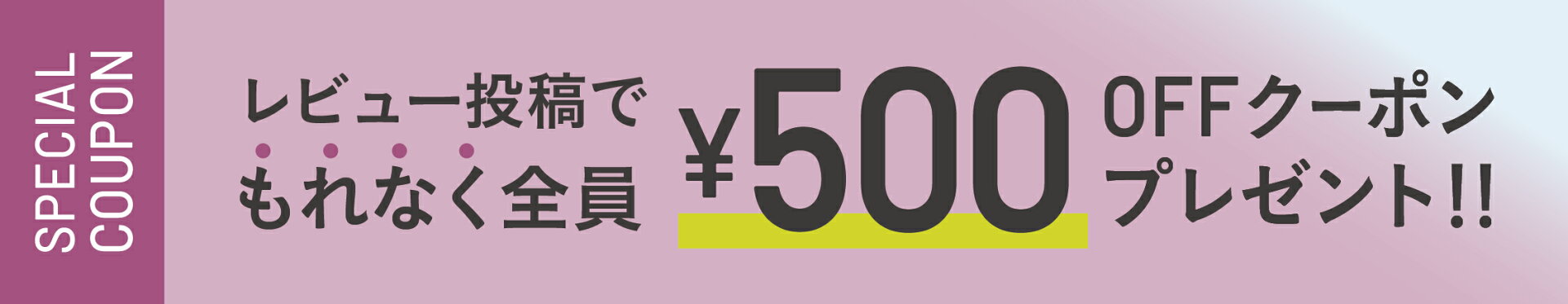 レビュー投稿で500円クーポン