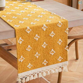 テーブルランナー 星柄刺繍 綿素材 カントリー風 ロングタイプ テーブルカバー ピアノカバー ベッドエンドカバー 暖かみ インテリア雑貨 ダイニングテーブル用 家庭用 シンプル