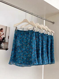 レディース スカート 夏 ゆったり ハイウエスト 通勤用 スリム 花柄 ミディ コーディネートしやすい 膝丈 軽量