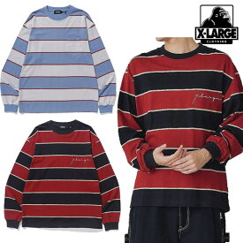 エクストララージ XLARGE STRIPED L/S POCKET TEE ストライプ ロンT 長袖 ボーダー ポケT シンプル メンズ レディース ブランド ストリート 新品 正規店