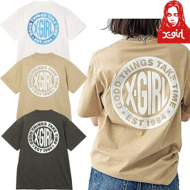 エックスガール X-GIRL DISTRESSED CIRCLE LOGO S/S TEE 半袖 Tシャツ カットソー サークル ロゴ バックプリント ユニセックス ストリート ブランド 新品 正規品