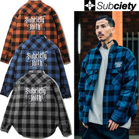 サブサエティ SUBCIETY BUFFALO CHECK SHIRT JKT バッファロー チェックシャツ ジャケット アウター 羽織り ロゴ 刺しゅう メンズ ユニセックス ブランド 正規