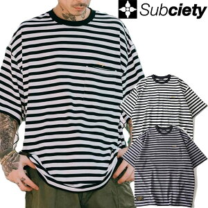 SUBCIETY �T�u�T�G�e�B �����Y Heavy oz. border tee 150-40015 �{�[�_�[T�V���c ����T�V���c ���� 7.7�I���X �w�r�[�I���X ���C�h�V���G�b�g �X�g���[�g