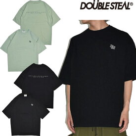 ダブルスティール DOUBLE STEAL カールロゴ刺繍 ビッグシルエット Tシャツ 半袖 シンプル ワンポイント ワイド 大人 メンズ ストリート ブランド 新品 正規