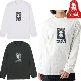 エックスガール X-GIRL GRUNGE FACE L/S TEE グランジ フェイス ロゴ ロンT 長袖 古着加工 顔 女の人 レディース ストリート ブランド 新品 正規品