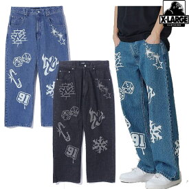 エクストララージ XLARGE GRAFFITI DENIM PANTS デニム パンツ ジーパン グラフィティー 落書き風 メンズ レディース ブランド ストリート 新品 正規品