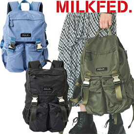 ミルクフェド MILKFED. LOGO PLATE BACKPACK ロゴ プレート バックパック リュック シンプル タンカー風 ミリタリー シンプル レディース ブランド 正規