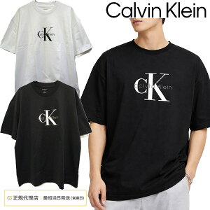�J���o���N���C�� CALVIN KLEIN �����Y MONOLOGO OVERSIZED TEE 4RAB823 ����T�V���c ���ST �N���[�l�b�N �I�[�o�[�T�C�Y �R�b�g�� �������K�i