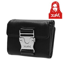 �G�b�N�X�K�[�� X-GIRL MOTIF BUCKLE MINI WALLET �t�F�C�N���U�[ �~�j �E�H���b�g �T�C�t �O�܂� �l�C ���z ���f�B�[�X �X�g���[�g �u�����h �V�i ���K�i