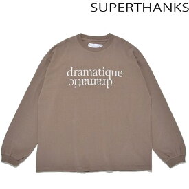スーパーサンクス SUPERTHANKS ワンポイント ロングTシャツ dramatique LONG SLEEVE T-SHIRT カットソー ステンシル ブランド 正規品 ユニセックス