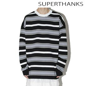 スーパーサンクス SUPERTHANKS 春ニット オーバーサイズ ロング TシャツL/S knit T-shirt ロンT 肉厚 長袖 カットソー ブランド ユニセックス 正規
